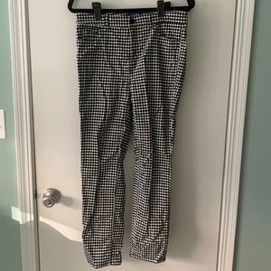 Talbots high waist straight leg velvet gingham pants, size 8p